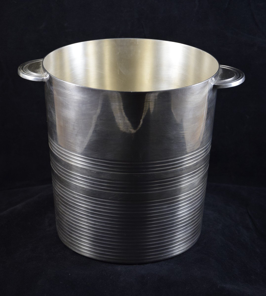 Champagne Bucket In Silver Metal, Art Deco Style, Maison Ercuis