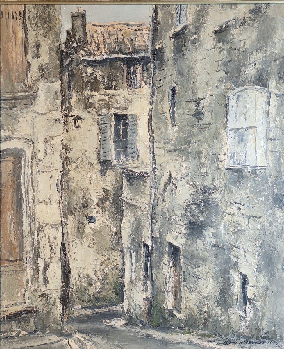 Isamu Hirakawa (okkaïdo 1921- Paris 1989) "a Street In Périgueux In 1974", Oil On Canvas-photo-4