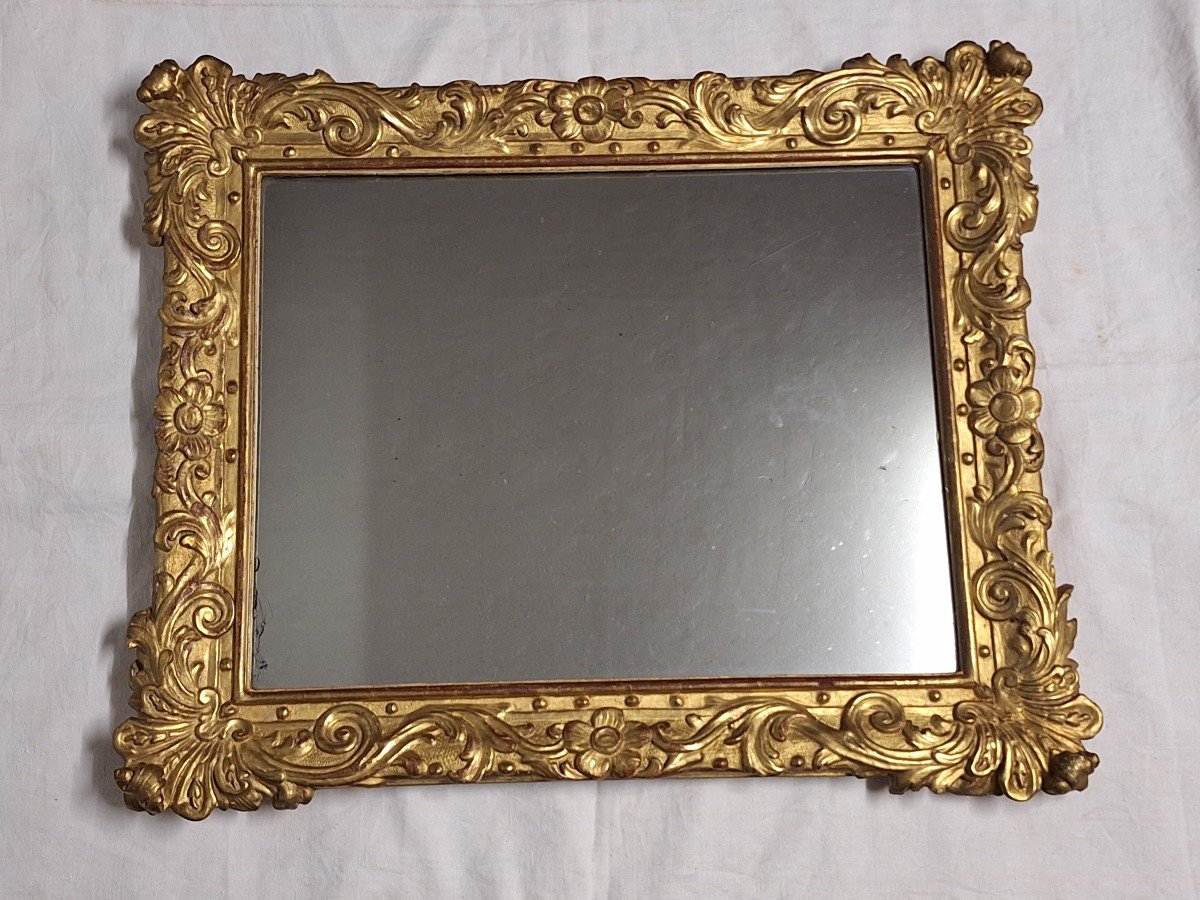 Miroir en bois sculpté et doré , style Régence , XVIIIème -photo-2