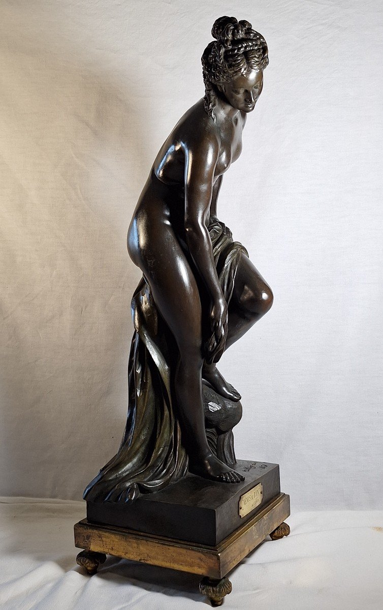 Christophe Gabriel Allegrain( d'après)  1710/1795  "Vénus au bain "sculpture en bronze  19ème -photo-2