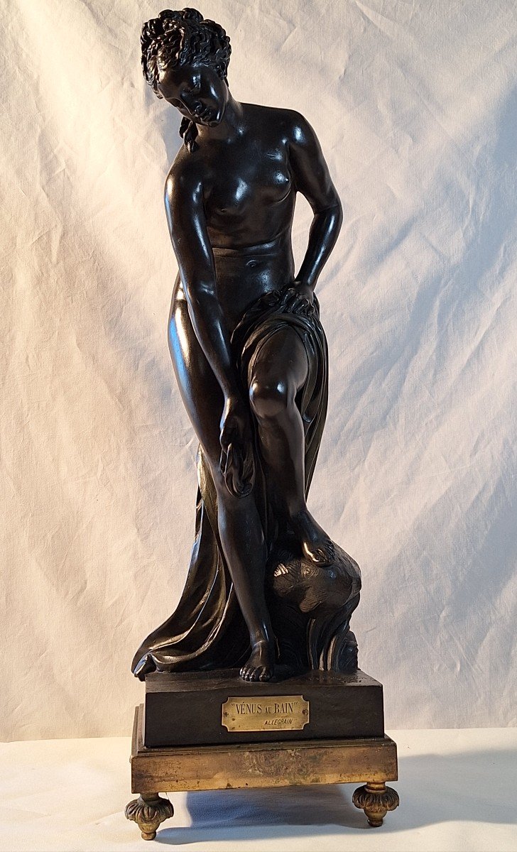 Christophe Gabriel Allegrain( d'après)  1710/1795  "Vénus au bain "sculpture en bronze  19ème -photo-4