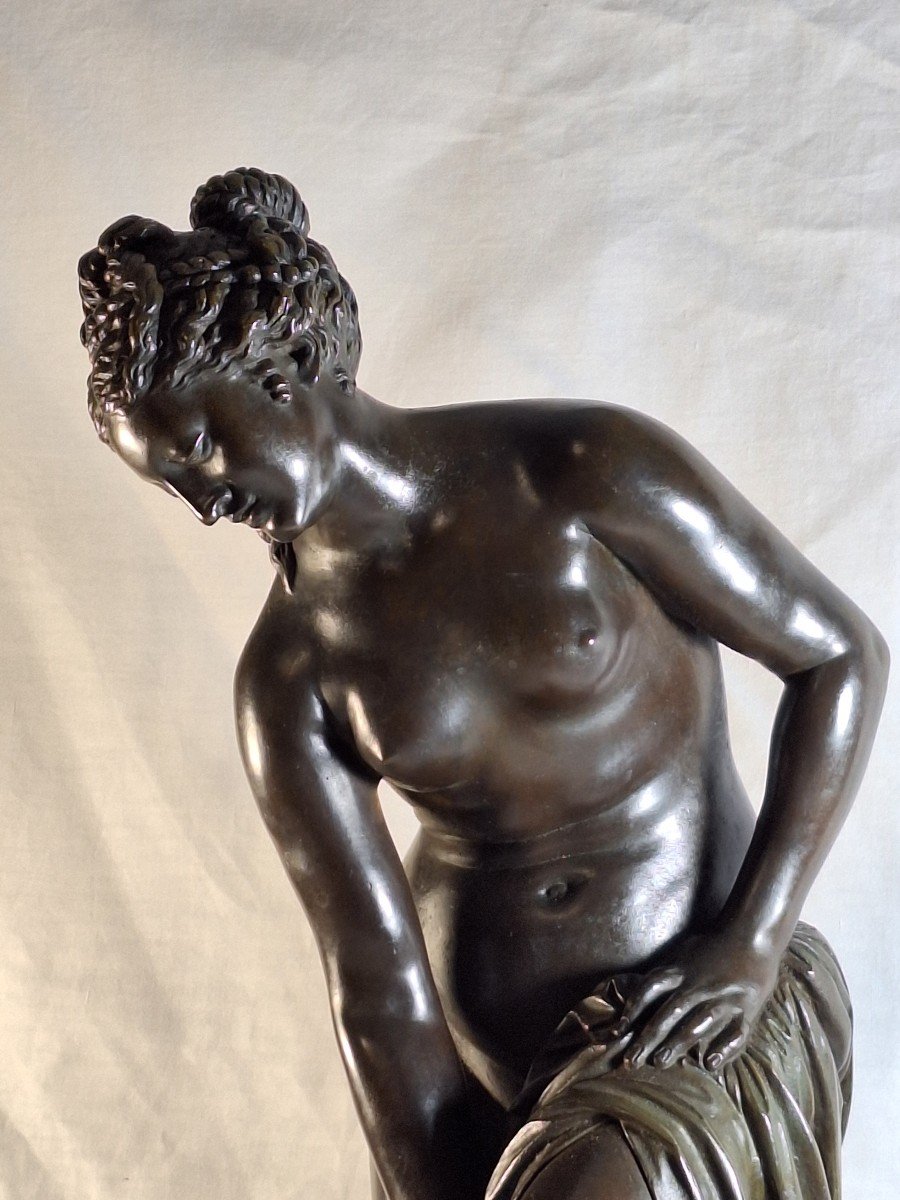 Christophe Gabriel Allegrain( d'après)  1710/1795  "Vénus au bain "sculpture en bronze  19ème -photo-1