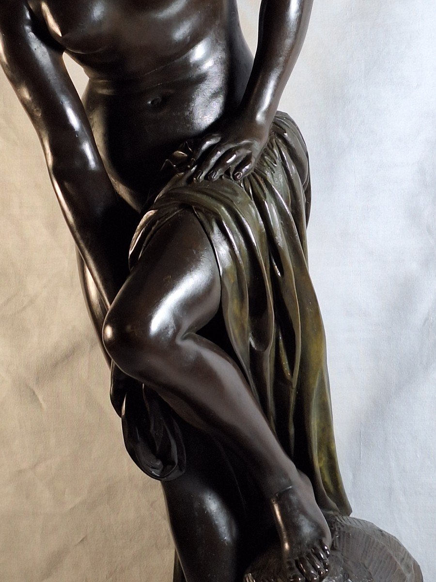 Christophe Gabriel Allegrain( d'après)  1710/1795  "Vénus au bain "sculpture en bronze  19ème -photo-2