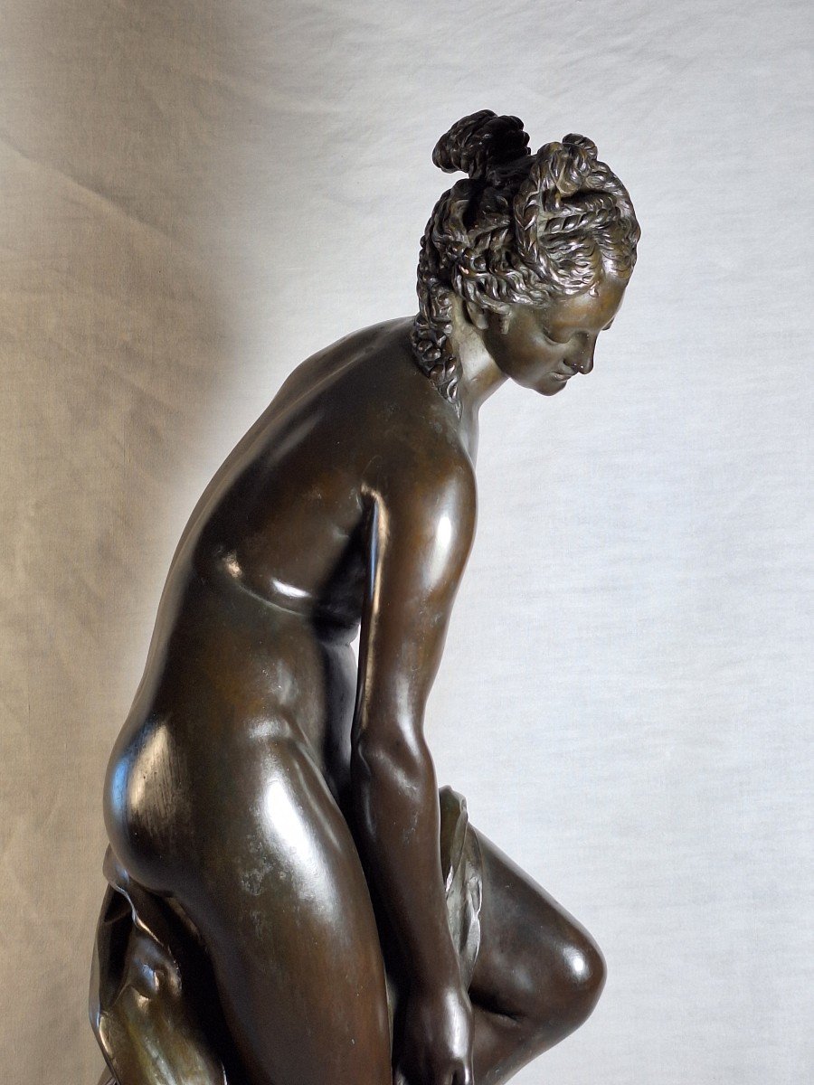 Christophe Gabriel Allegrain( d'après)  1710/1795  "Vénus au bain "sculpture en bronze  19ème -photo-4