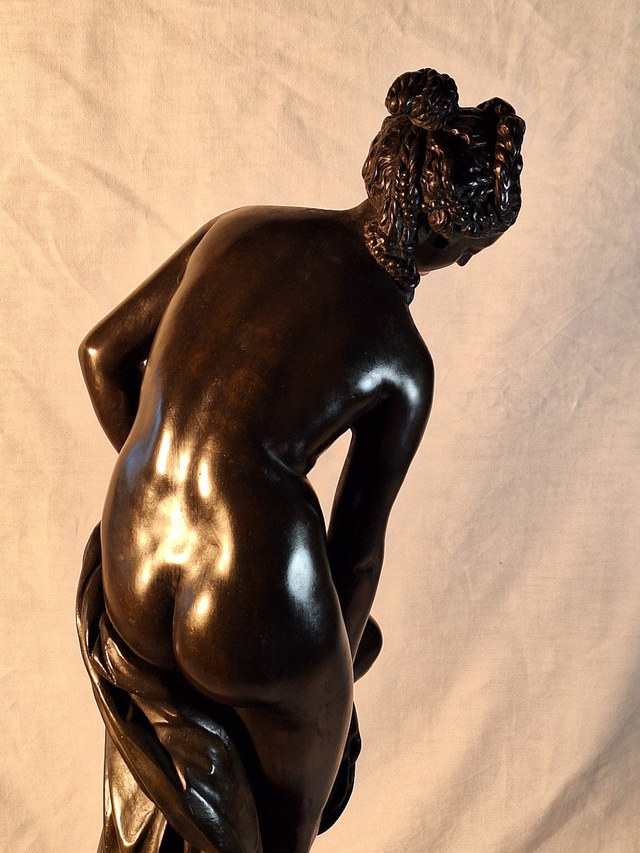 Christophe Gabriel Allegrain( d'après)  1710/1795  "Vénus au bain "sculpture en bronze  19ème -photo-5