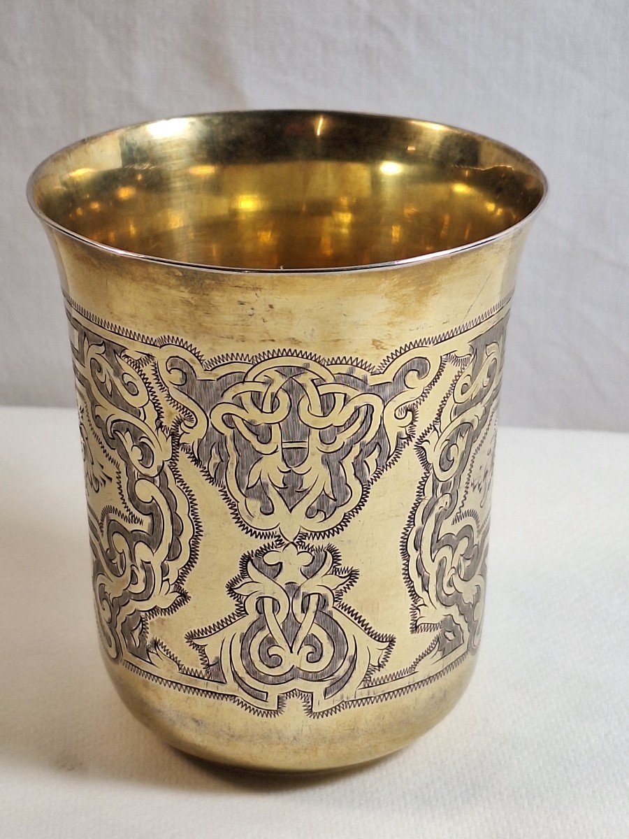 Timbale en argent niéllé  et vermeil ,Moscou  1851-photo-2