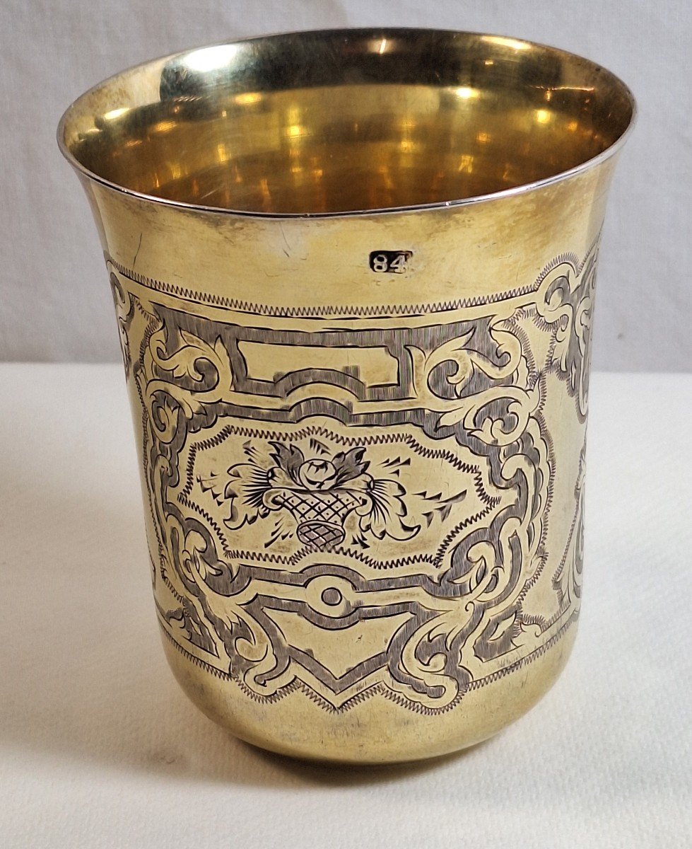 Timbale en argent niéllé  et vermeil ,Moscou  1851-photo-3