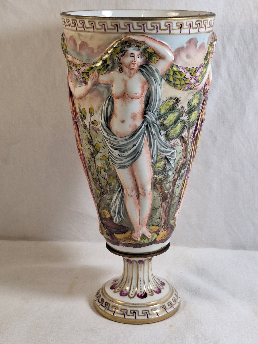 Antique Porcelain Vase, Doccia, Italy, After A Model From Capodimonte -photo-2