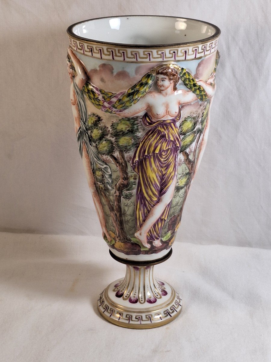 Antique Porcelain Vase, Doccia, Italy, After A Model From Capodimonte -photo-3