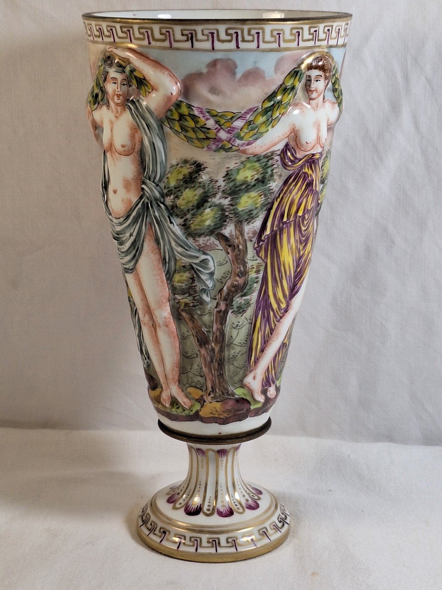 Antique Porcelain Vase, Doccia, Italy, After A Model From Capodimonte -photo-4