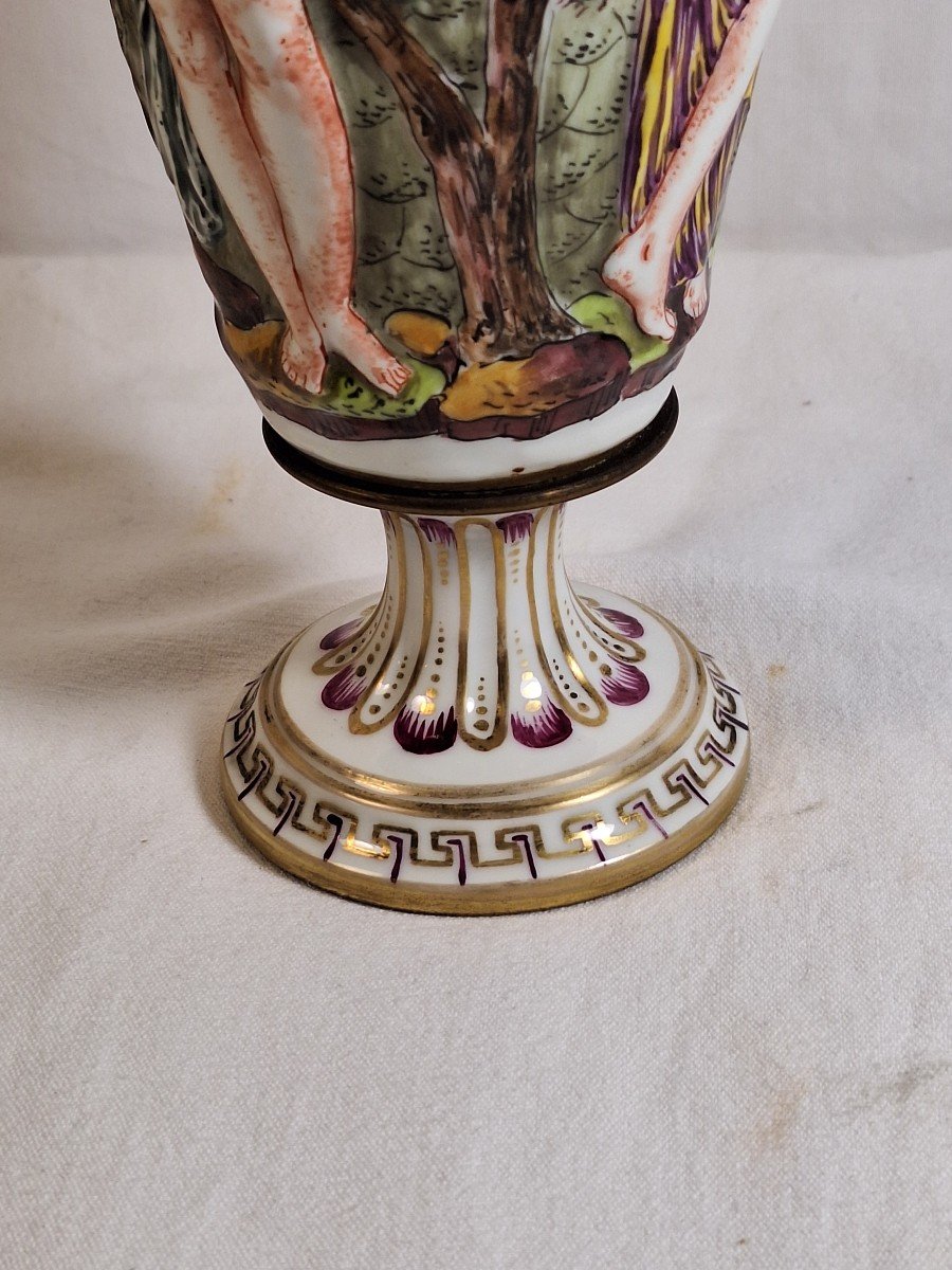 Antique Porcelain Vase, Doccia, Italy, After A Model From Capodimonte -photo-5