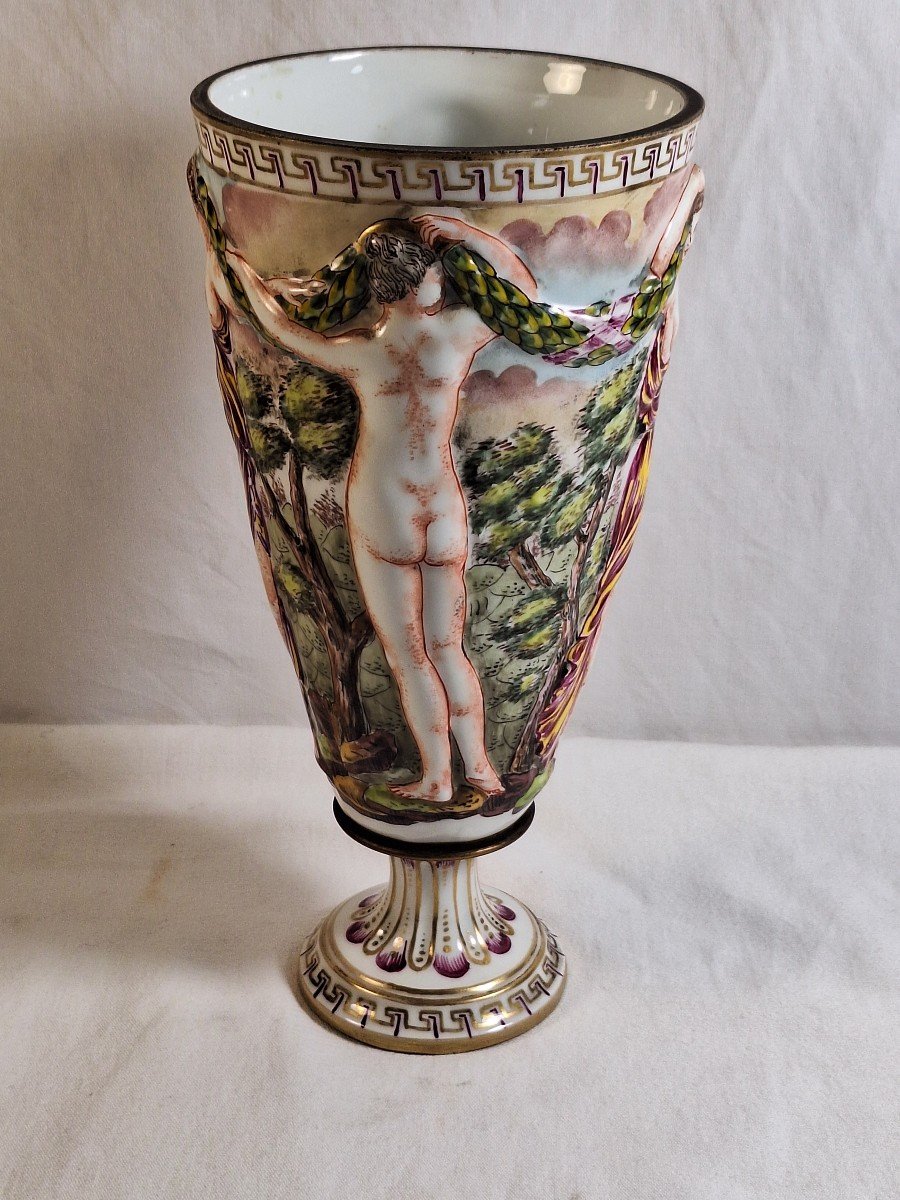 Antique Porcelain Vase, Doccia, Italy, After A Model From Capodimonte -photo-7