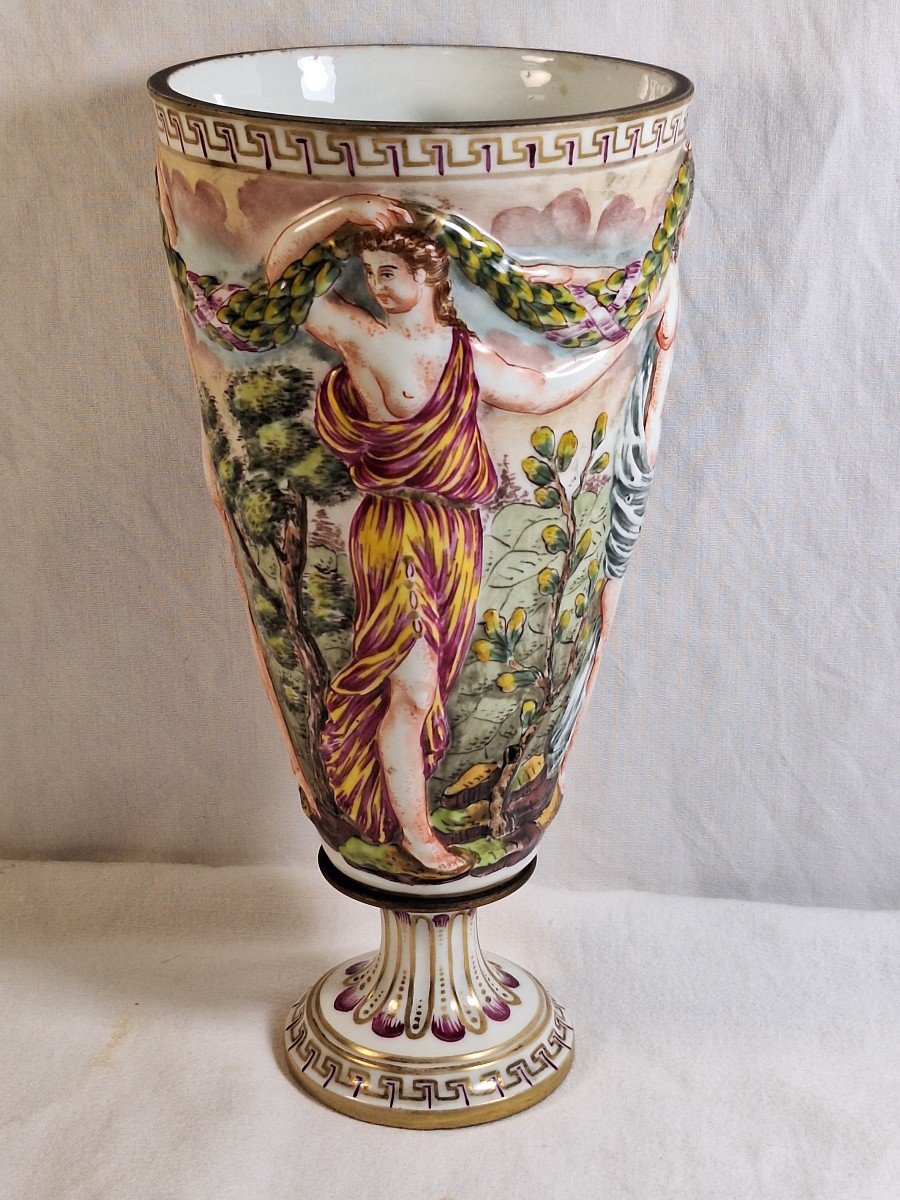 Antique Porcelain Vase, Doccia, Italy, After A Model From Capodimonte -photo-8