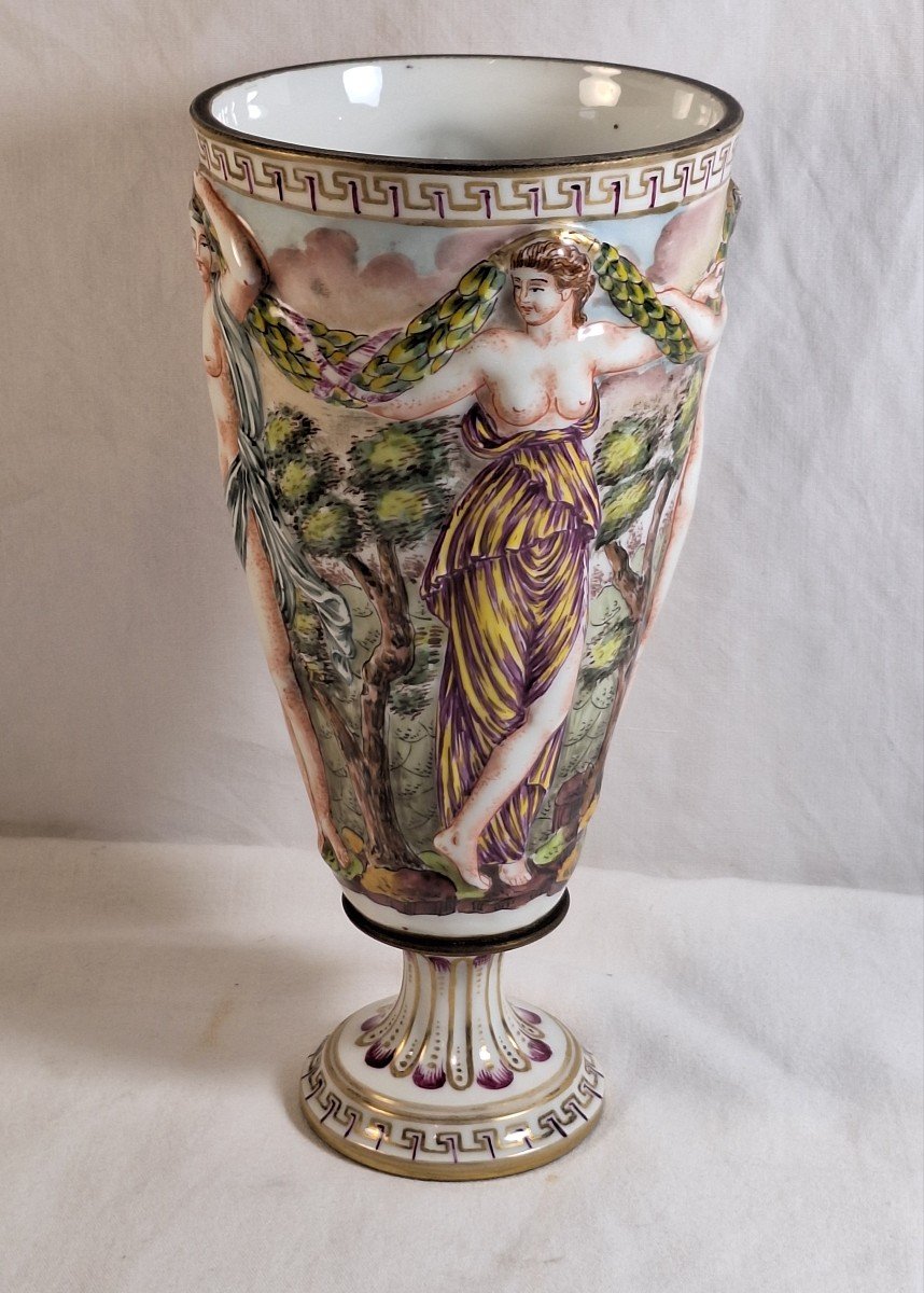 Antique Porcelain Vase, Doccia, Italy, After A Model From Capodimonte 