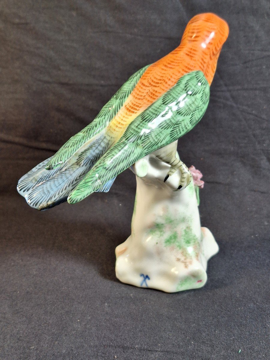 Polychrome Porcelain Bird, Jacob And Mardochée Petit Factory In Fontainebleau, 19th Century -photo-5