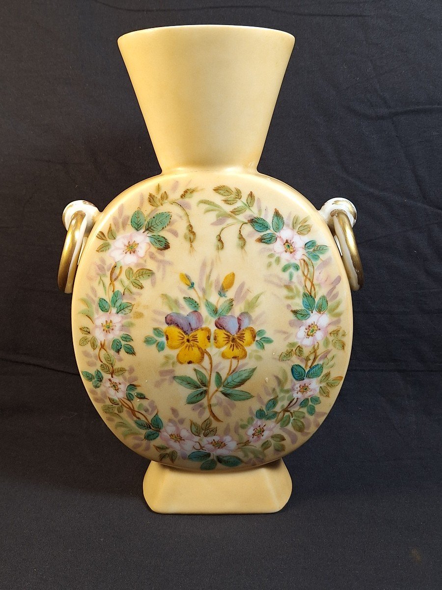 Vase en porcelaine polychrome , Limoges ,Henri  Ardant, fin XIXème