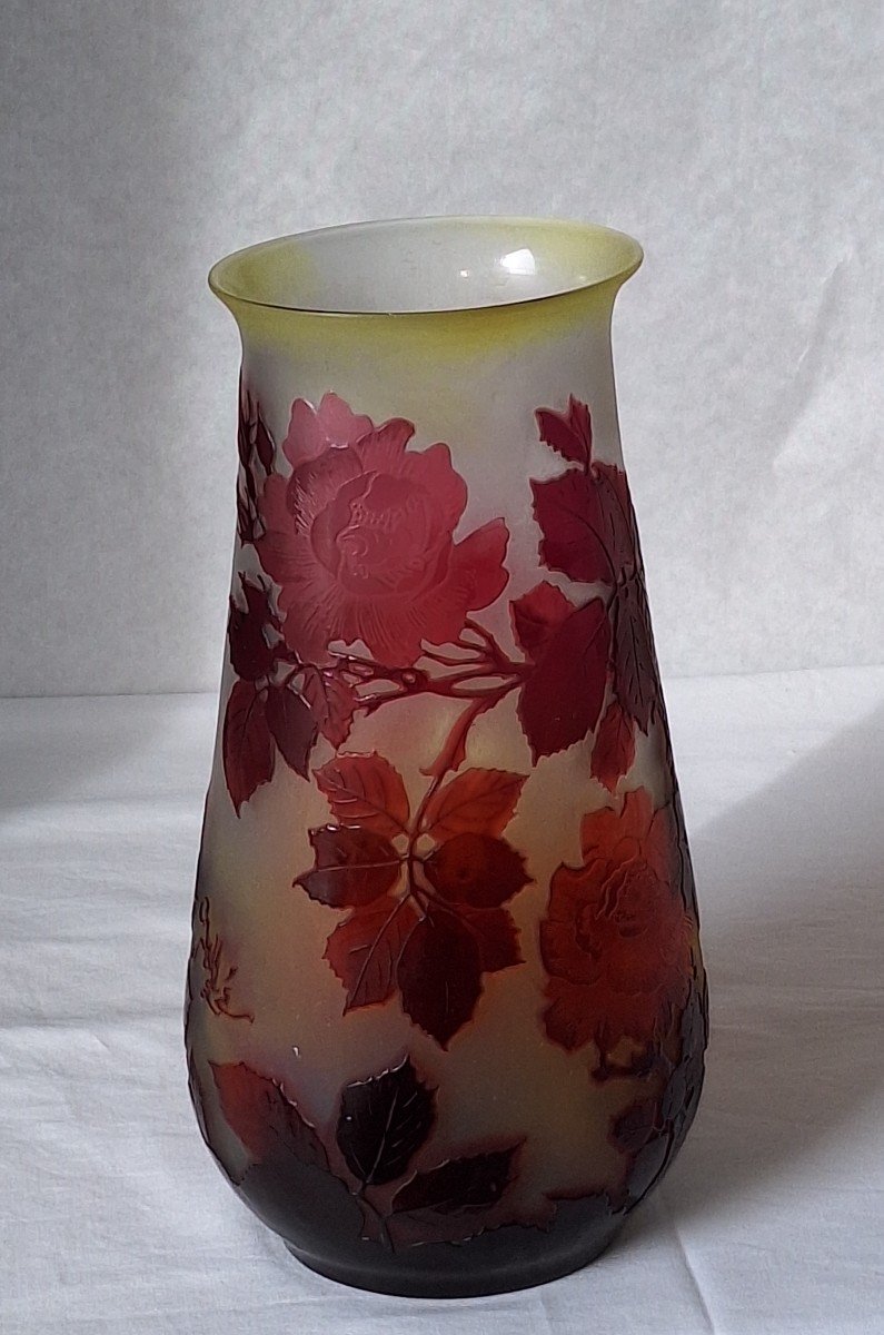 Gallé Vase, Wild Rose Decor -photo-4