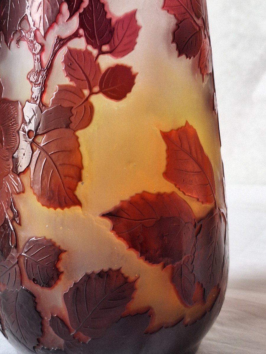 Gallé Vase, Wild Rose Decor -photo-2