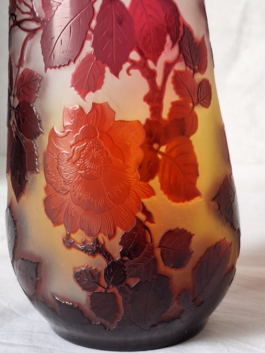 Gallé Vase, Wild Rose Decor -photo-3