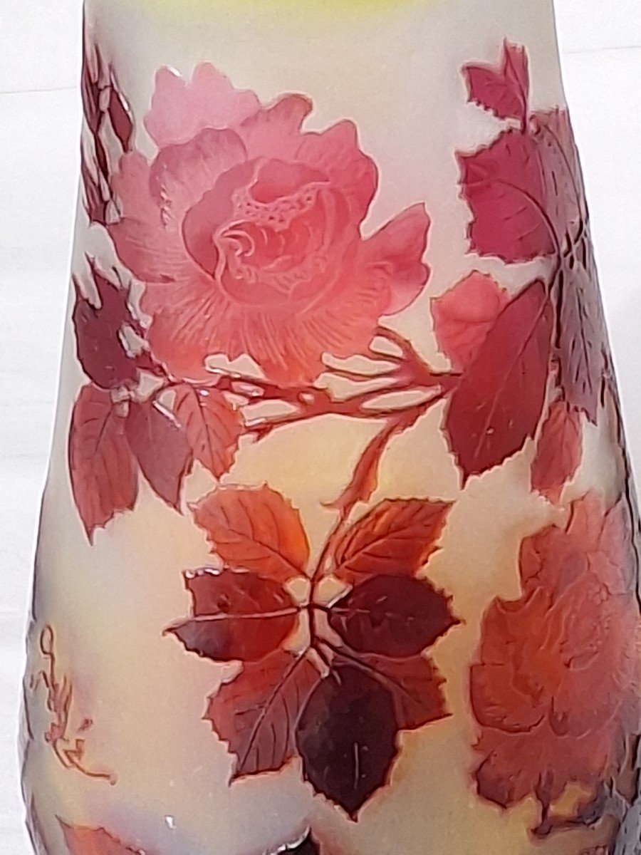 Gallé Vase, Wild Rose Decor -photo-7