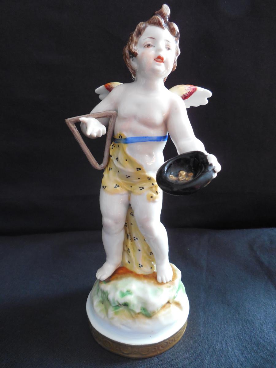 Pair Of Angels Musicians In German Porcelain-photo-3