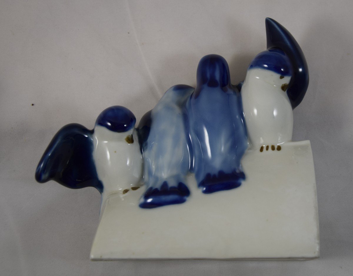 Camille Tharaud Pair Of Bookends With Birds, Limoges Porcelain, Art Deco-photo-4
