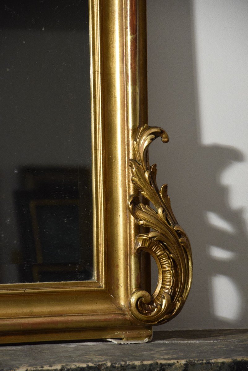 Mirror In Wood And Golden Stucco, Louis XV Style - Rocaille, Niii Period-photo-2