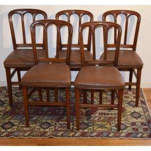 Suite de 5 chaises estampillées" Dubois"  ,époque Louis Philippe 