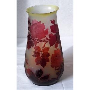 Gallé Vase, Wild Rose Decor 