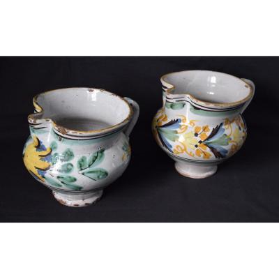 Two Pitchers, Talavera Ceramics, Spain 18th And 19th