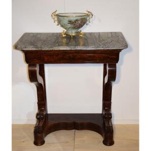 Petite console en acajou , époque Restauration 