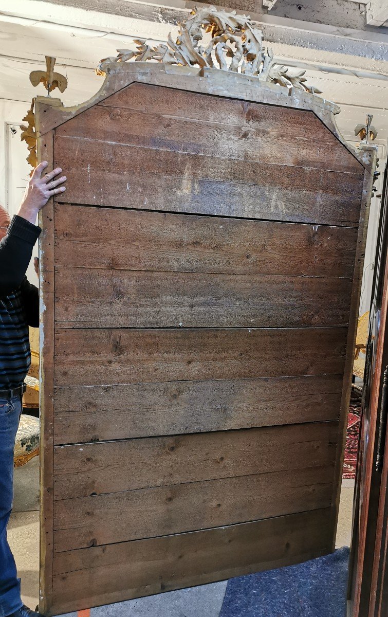 Very Large Golden Mirror With Gold Leaf-photo-5