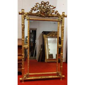 Bamboo Style Framed Mirror 