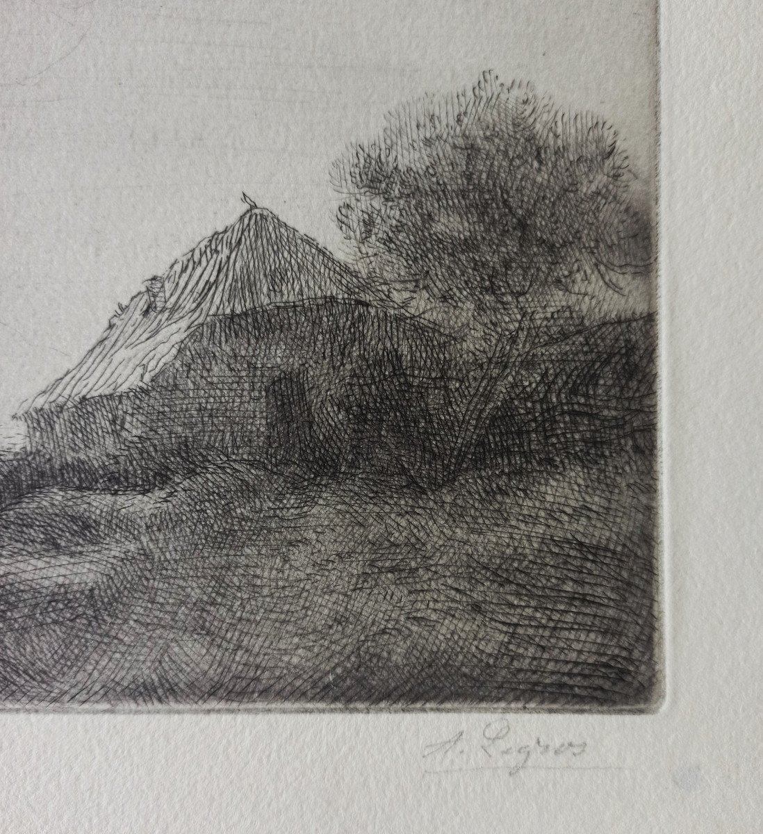 Alphonse Legros, Masure Sur La Colline, Drypoint, Print Signed In The Margin-photo-3