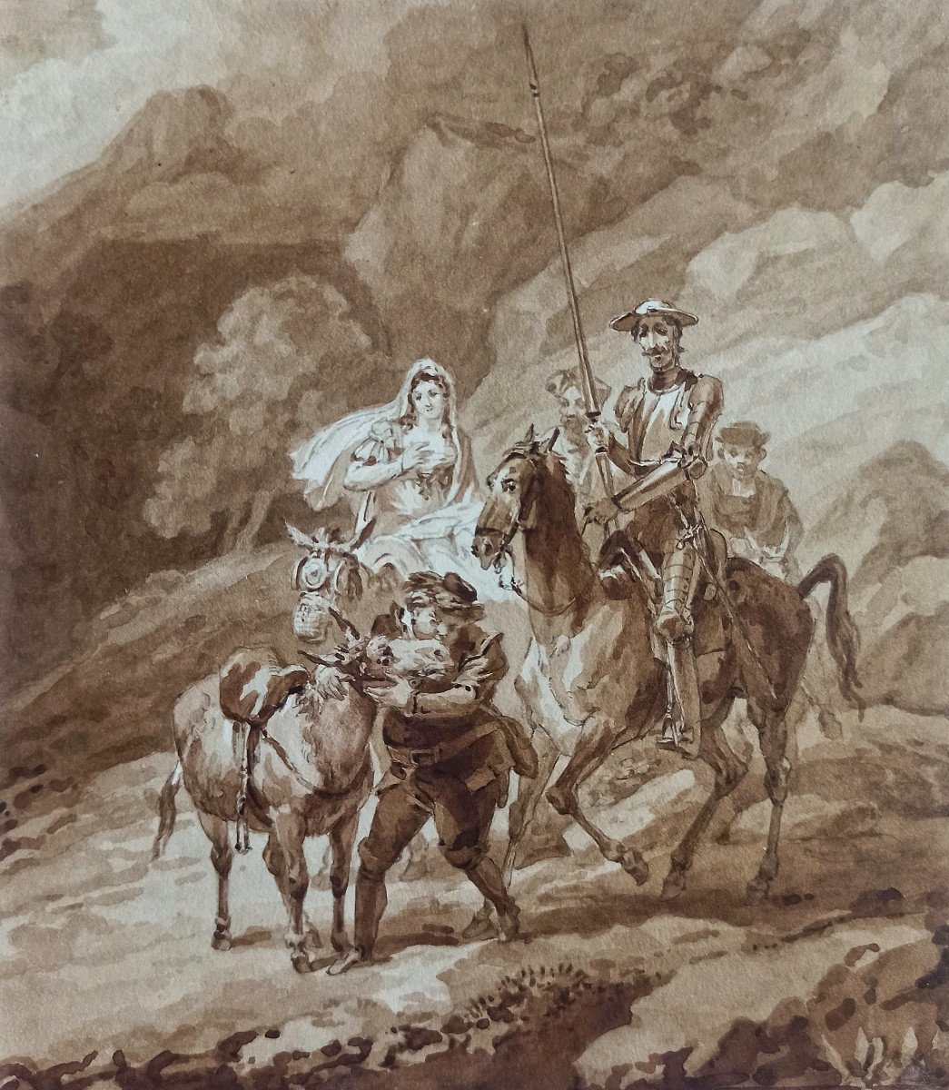 19th Century French School, Sancho Panza Finding His Donkey (don Quixote, Cervantes)