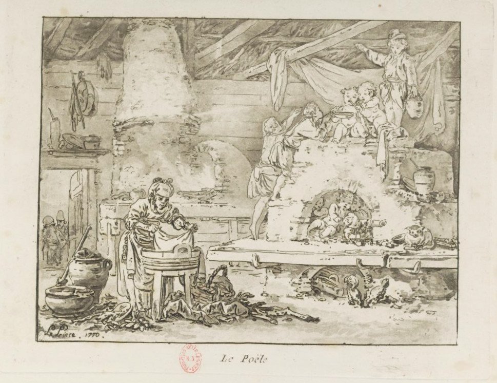 attribué à Jean Baptiste Le Prince, Intérieur de grange, c. 1758 – école française XVIIIe-photo-7