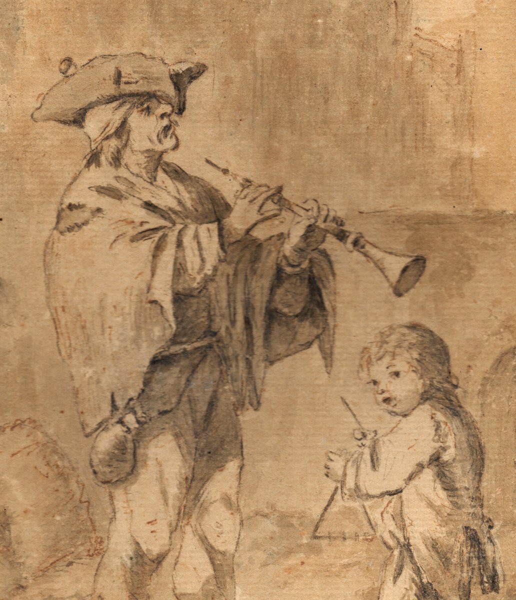 18th Century French School – The Wandering Musicians-photo-2