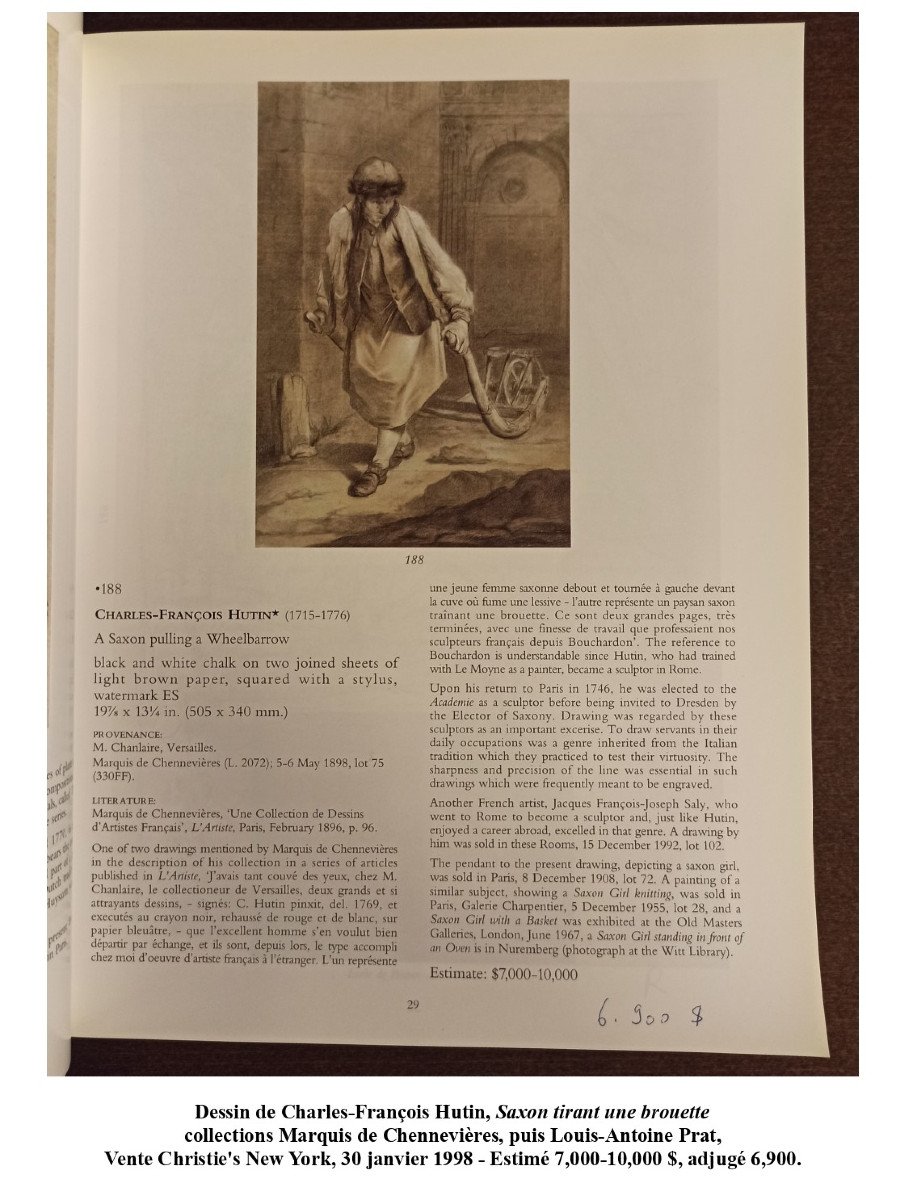 Charles François Hutin, le Goûter de cerises, c. 1756 – dessin sur papier bleu-photo-5