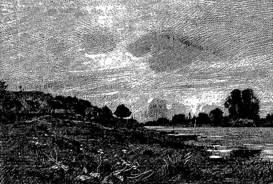 Edmond Yon (1841-1897), Paysage des bords de Seine à Rangiport, 1887, Huile sur toile signée-photo-7