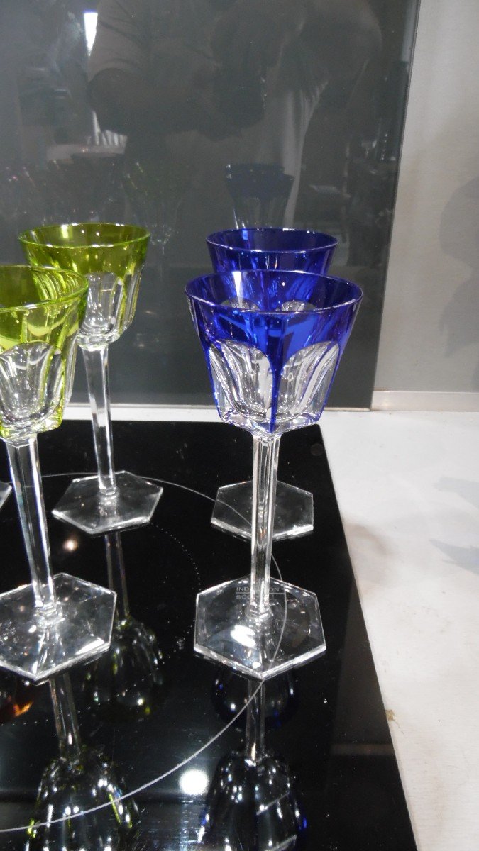 Service De 11 Roemer Couleur En Cristal De Baccarat Modèle Harcourt-photo-3