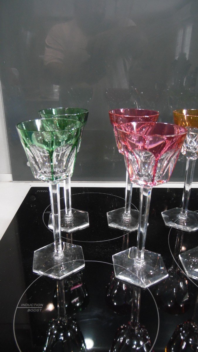 Service Of 11 Roemer Color In Baccarat Crystal Harcourt Model-photo-1