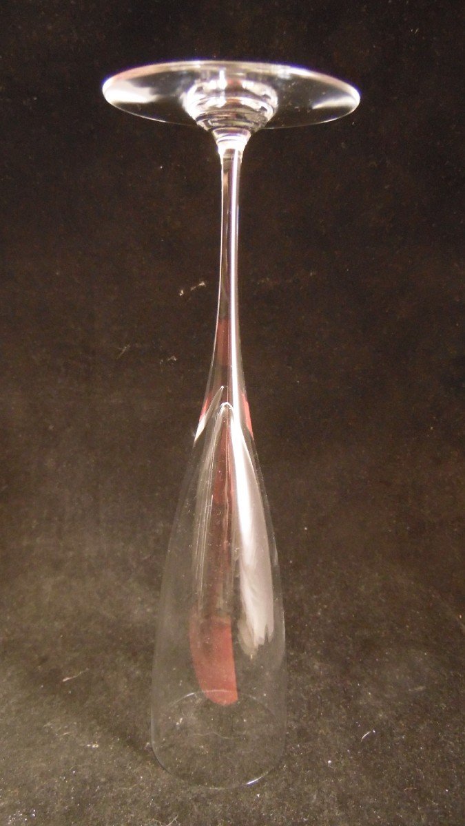 Service Of 6 Champagne Flutes In Baccarat Crystal Dom Perignon Model-photo-2