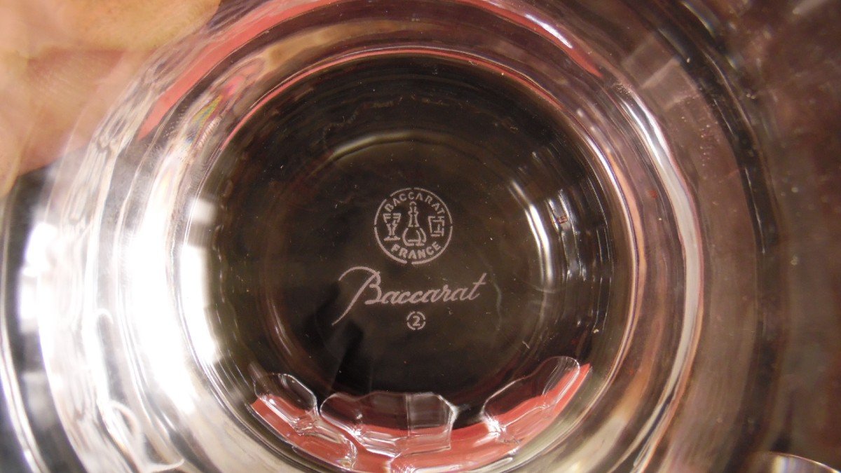 Set Of 6 Baccarat Crystal Whiskey Tumblers, Mille Nuits Model-photo-3