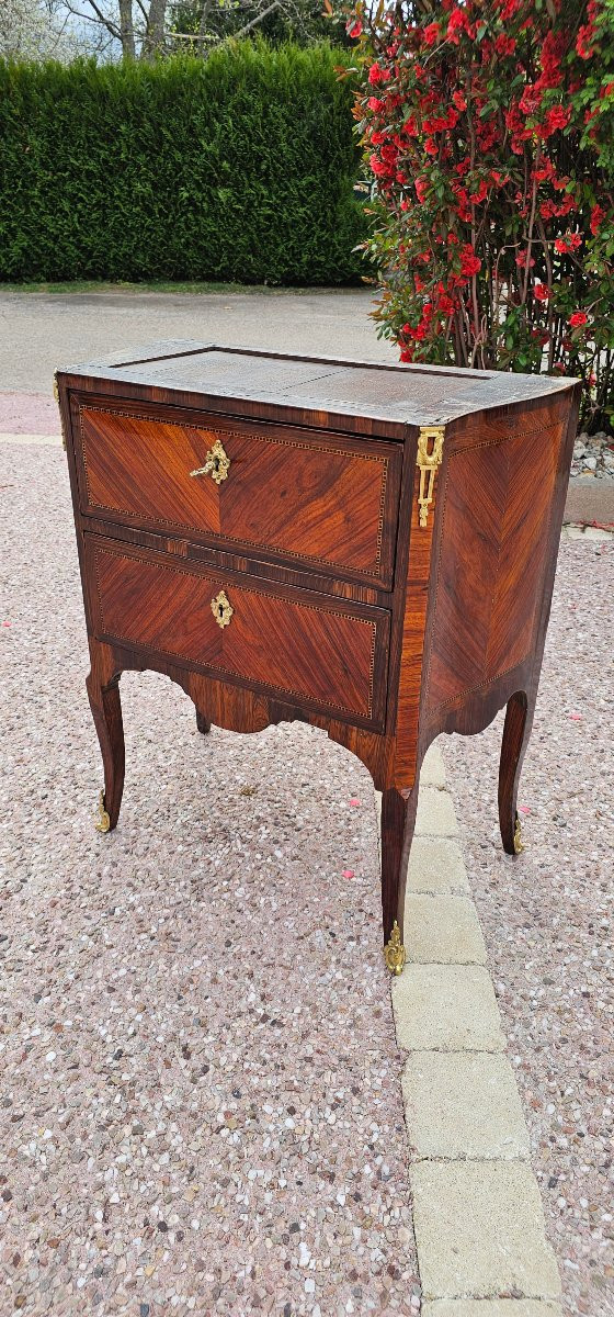 Petite Commode Sauteuse D époque Transition Louis XV Fin 18ème -photo-2