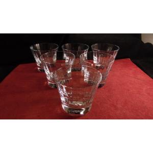 Service De 6 Gobelets A Whisky En Cristal De Baccarat Modèle Mille Nuits