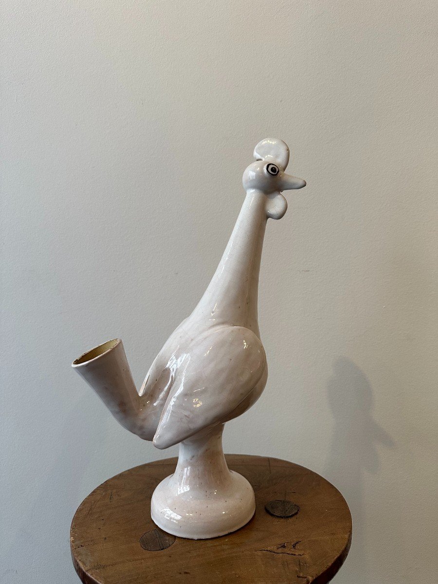 Mid-century Ceramic Rooster From Nabeul Pottery / Tunisia -photo-6