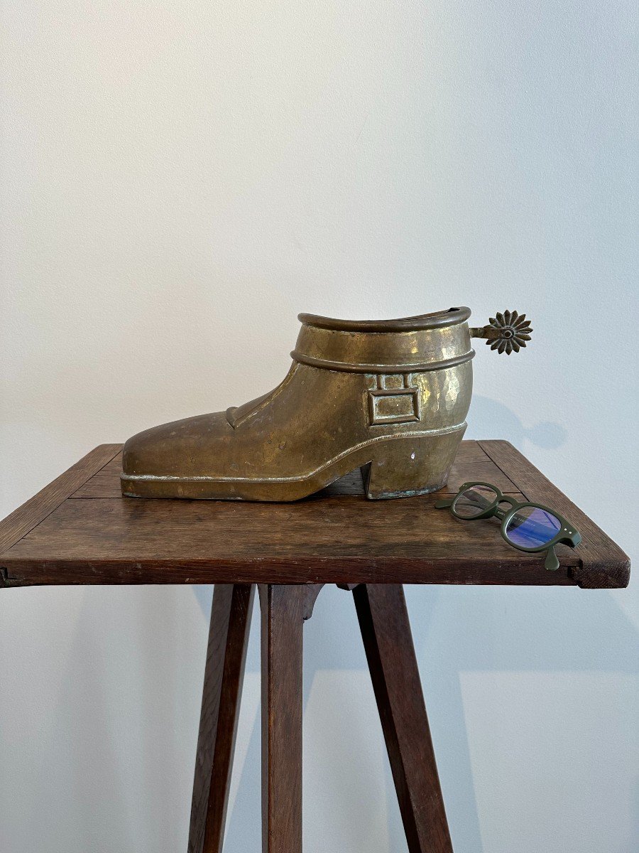 Brass Bootmaker's Sign, Italian Work Early 20th Century -photo-2