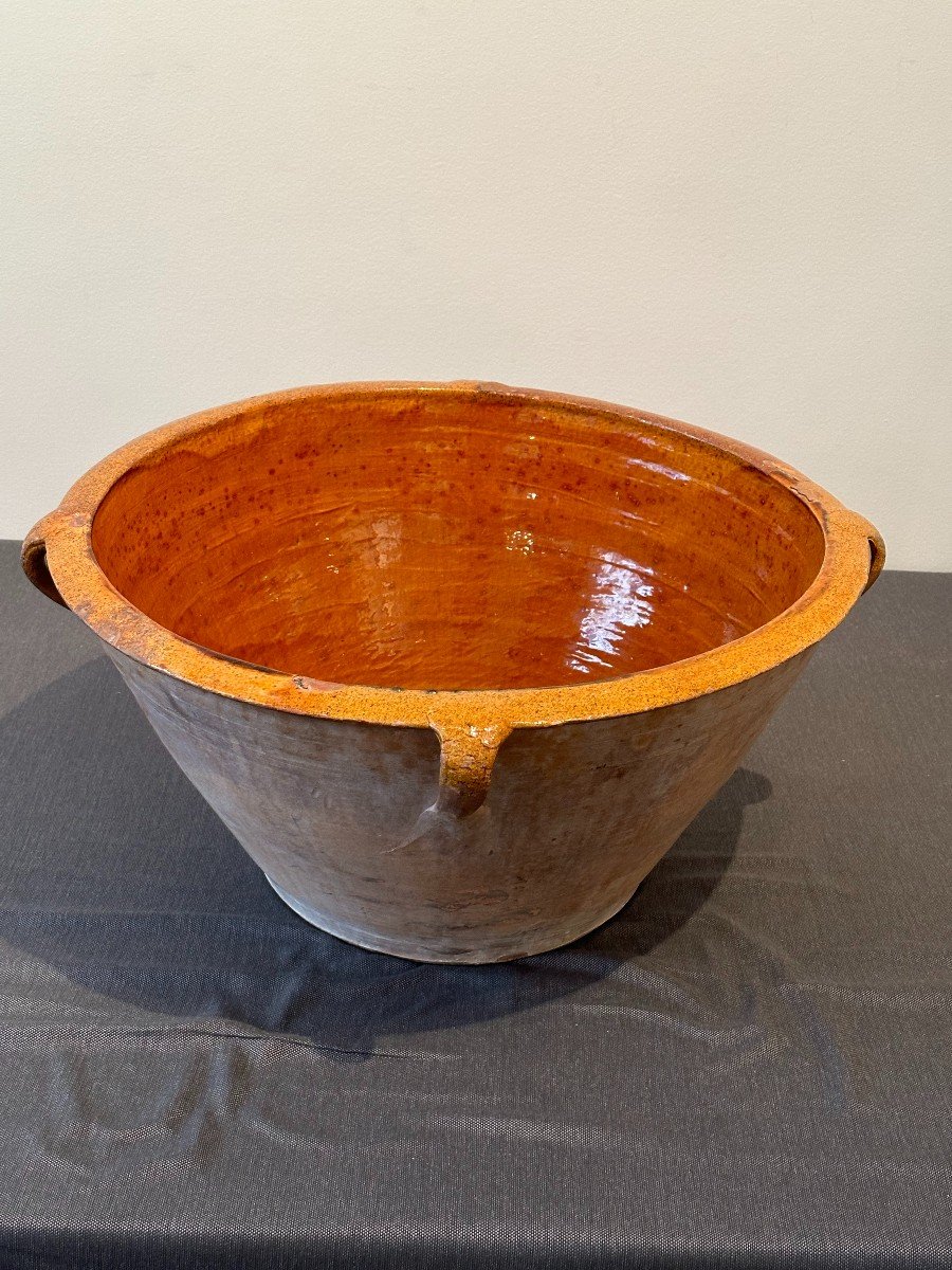 Large Glazed French Terracotta Dish -photo-2