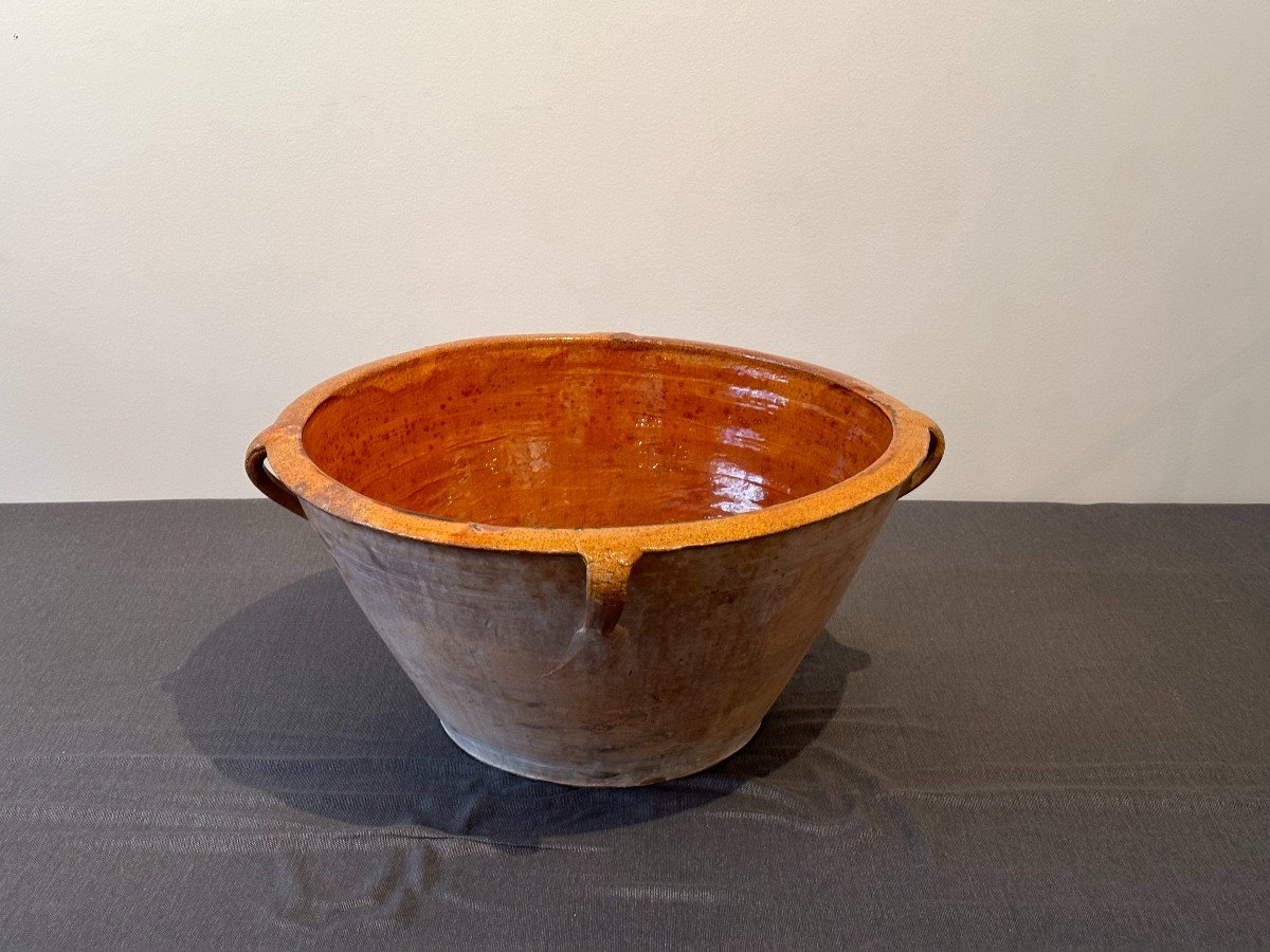 Large Glazed French Terracotta Dish -photo-3