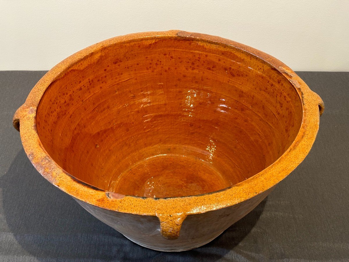 Large Glazed French Terracotta Dish -photo-4